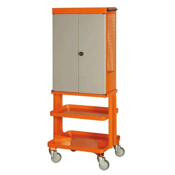 BAHCO GEREEDSCHAPSKAST ROOD 625X450X1605MM MET 2 DEUREN OP WIELEN  1495CD60WRED