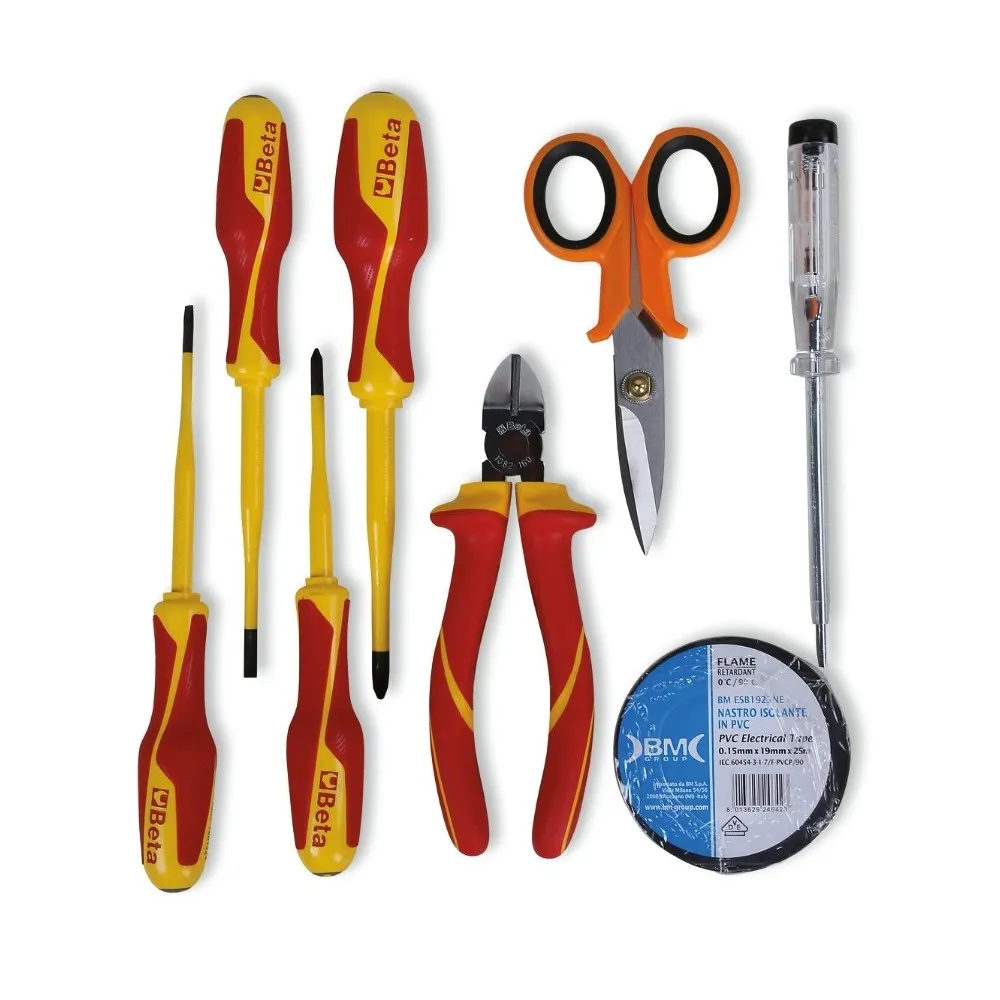 GEREEDSCHAPSTAS MET ASSORTIMENT VAN 8 GEREEDSCHAPPEN VOOR ELEKTROTECHNISCH ONDERHOUD  BETA 2005PA/ET