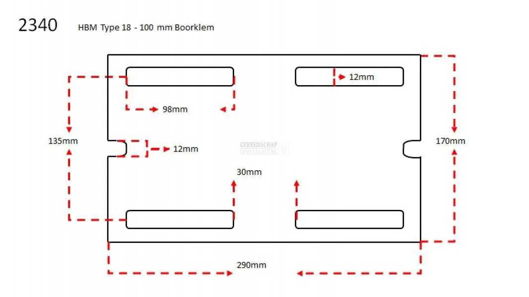 HBM TYPE 18  100 MM BOORKLEM