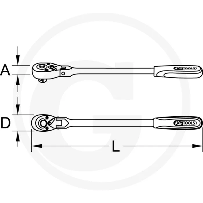 KS TOOLS 1/2" GEWRICHTOMSCHAKELBARE RATEL  72 TANDEN RATSCHENMECHANISMUS
