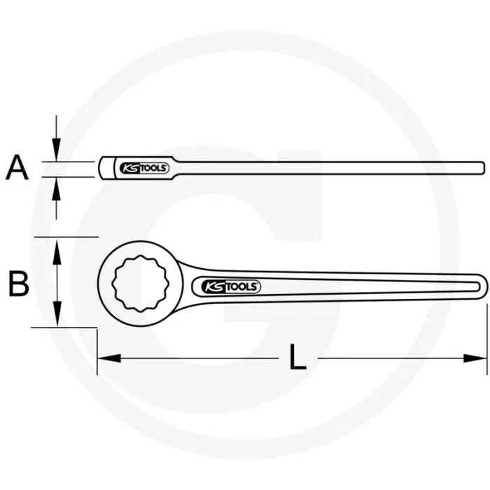 KS TOOLS BRONZE EINRINGSCHLüSSEL GERADE 1.11/16"  FLANKTRACTIONPROFIL