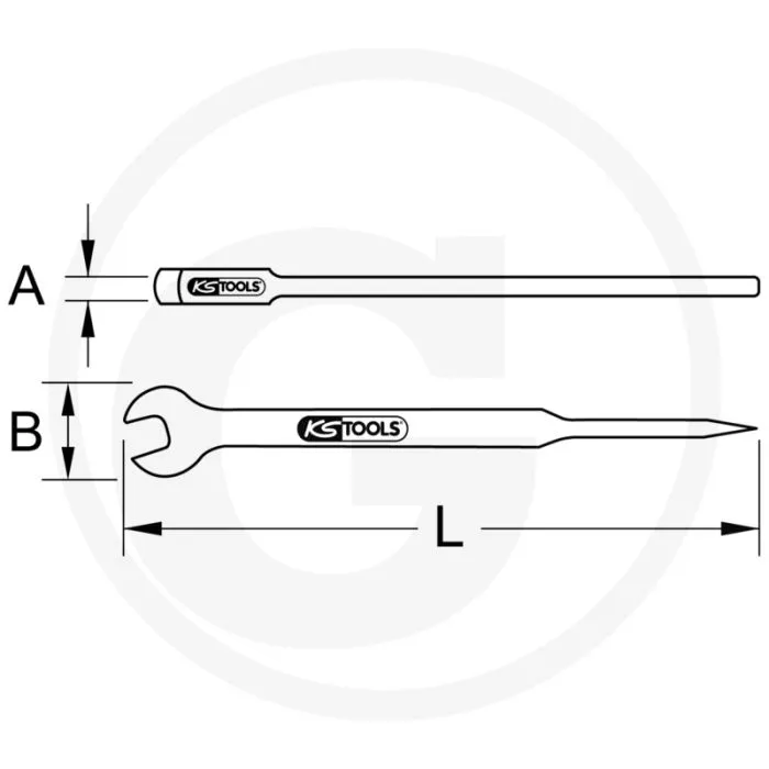 KS TOOLS BRONZE MONTAGEMAULSCHLüSSEL MIT DORN, GE  VONKVRIJ, 56X33X380MM, 1145G