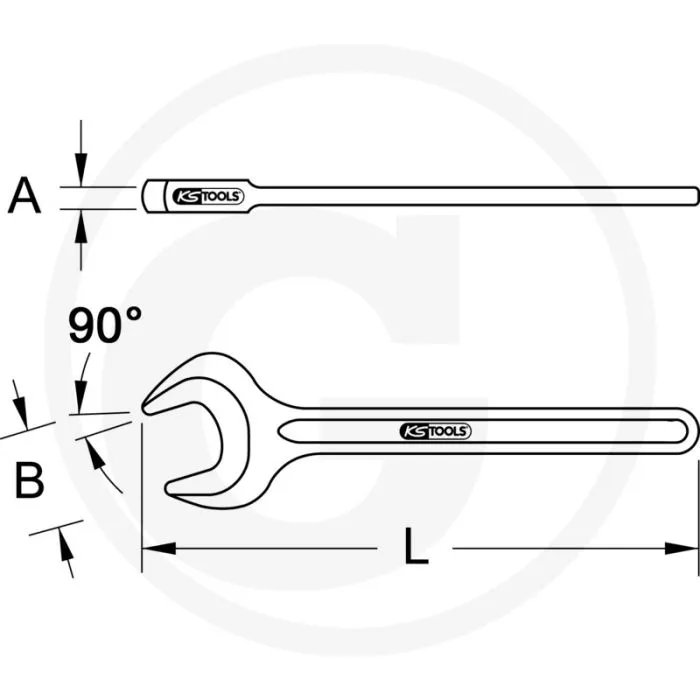 KS TOOLS BRONZE ZUGMAULSCHLüSSEL 90°, 50 MM  VONKVRIJ, EXPLOSIEBESTENDIG, CORROSIEBESTENDIG