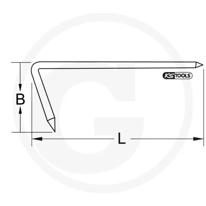 KS TOOLS BRONZEPLUS WINKELDORN, Ø30 MM  VONKVRIJ, 150X30X450MM