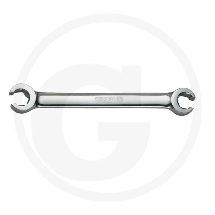 KS TOOLS CHROMEPLUS® DUBBELE RINGSLEUTEL, OPEN, GEBOGEN, 14X15 MM  CHROM VANADIUM