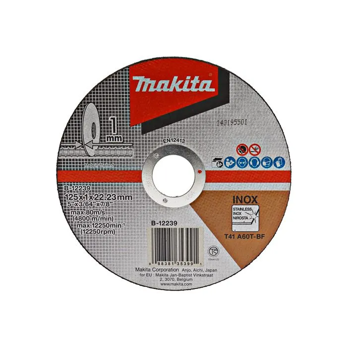 MAKITA B12239 DOORSLIJPSCHIJF 125X22,23X1,0MM RVS