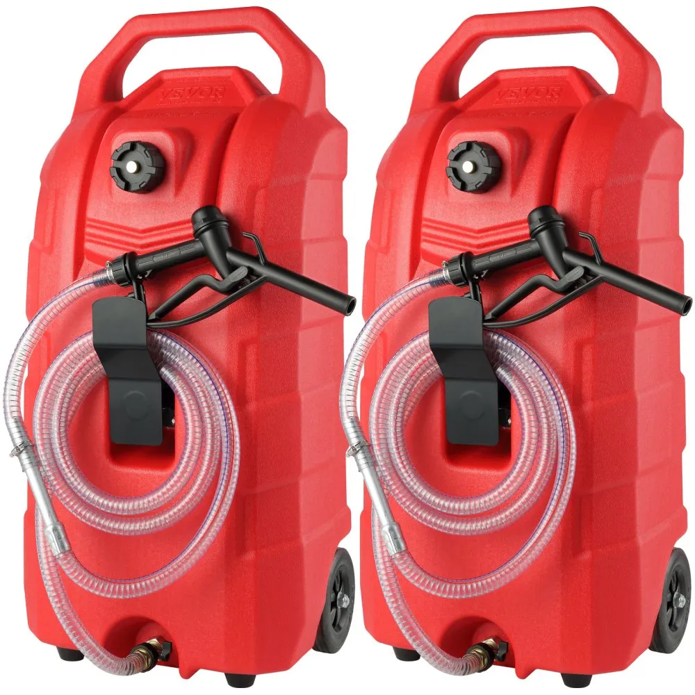 VEVOR 2x brandstofwagen 60L jerrycan benzinejerrycan PE 460x341,5x930mm gas brandstoftankcontainer 7,8L/min Max.debiet vervangin