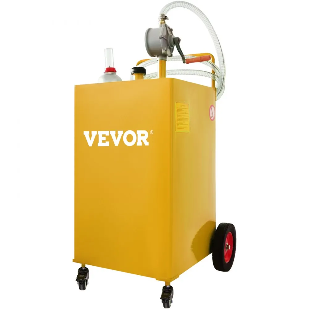 VEVOR 35 gallon brandstofwagen gasbrandstoftankcontainer met handmatige overdrachtpomp benzinedieselbrandstofcontainer voor auto