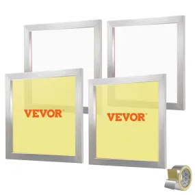VEVOR 4-delige aluminium schermframe zeefdrukpers 20 "x20", zeefdrukmachine-accessoires 110 mesh, zuurbestendig en nie
