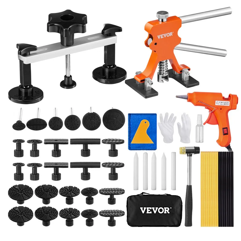 VEVOR 56DELIGE BRIDGE DENT PULLER DENT REPAIR KIT BEVAT 20 PULL TABS & 6 X BRIDGE PULL TABS ALUMINIUM DENT REMOVAL TOOL UIT