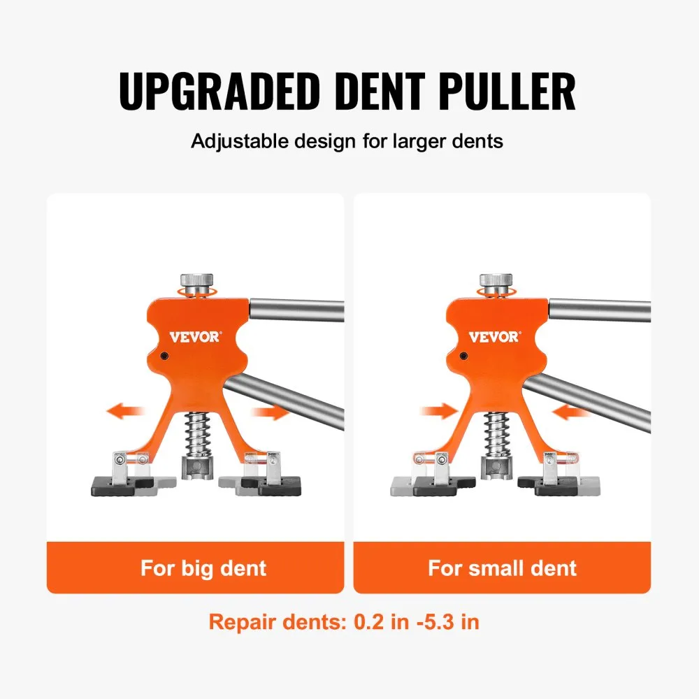 VEVOR 56DELIGE BRIDGE DENT PULLER DENT REPAIR KIT BEVAT 20 PULL TABS & 6 X BRIDGE PULL TABS ALUMINIUM DENT REMOVAL TOOL UIT