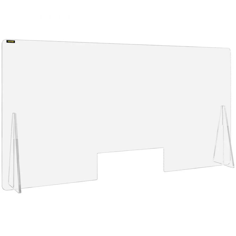 VEVOR 60 x 121 cm bureau scheidingswand plexiglas, 24 x 48 inch spuugbescherming, acrylglas 4,4 kg inkijkbescherming toonbank do