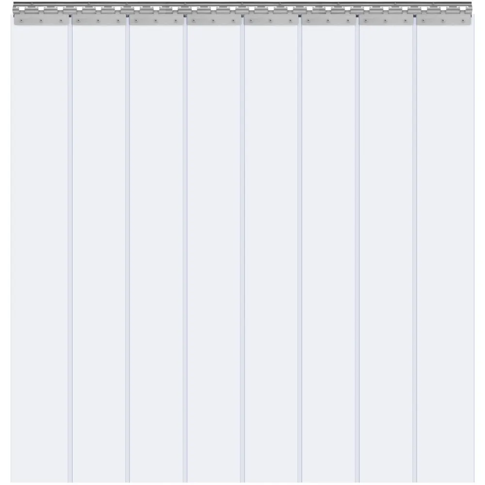 VEVOR 8x gestreepte gordijnen, lamellen, PVC transparant, 122x213,4cm
