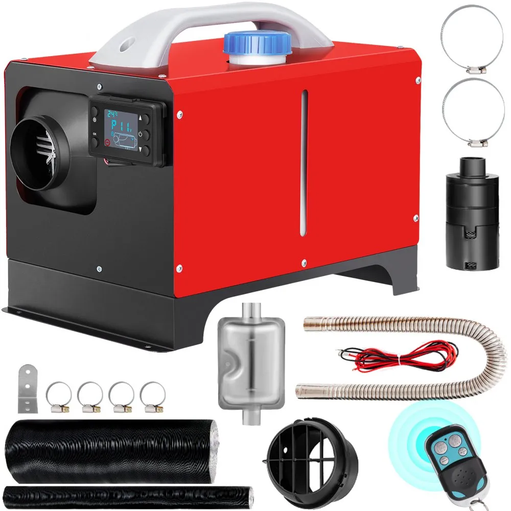 VEVOR AUTO DIESEL LUCHTVERWARMER 12V 5KW STANDKACHEL DIESEL VAN 1LUCHTUITLAATMET DIESEL HEATER MET AFSTANDSBEDIENING EN LCDSCH