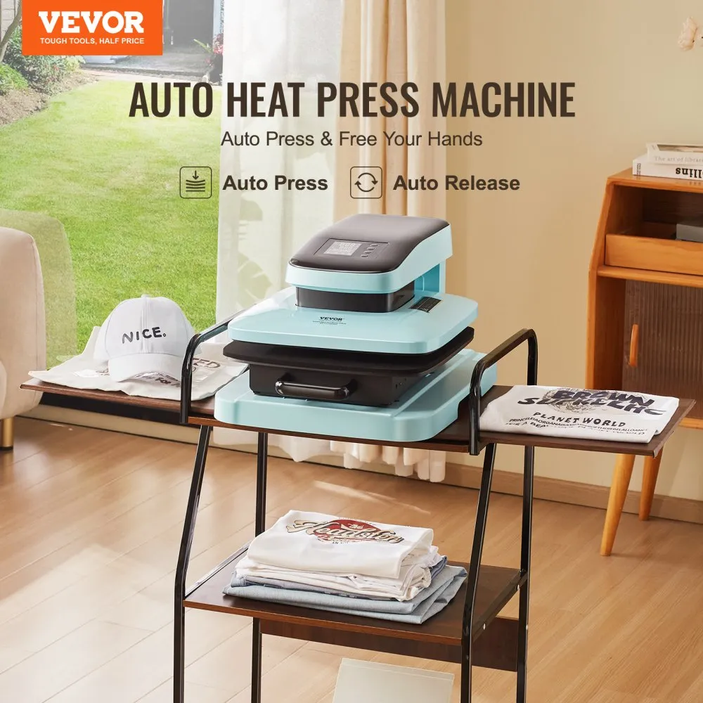 VEVOR AUTOMATISCHE HITTEPERS, 15X15 INCH SLIMME TSHIRTPERS MET AUTOMATISCHE RELEASE, VERWARMT SNEL EN GELIJKMATIG, SUBLIMATIE H