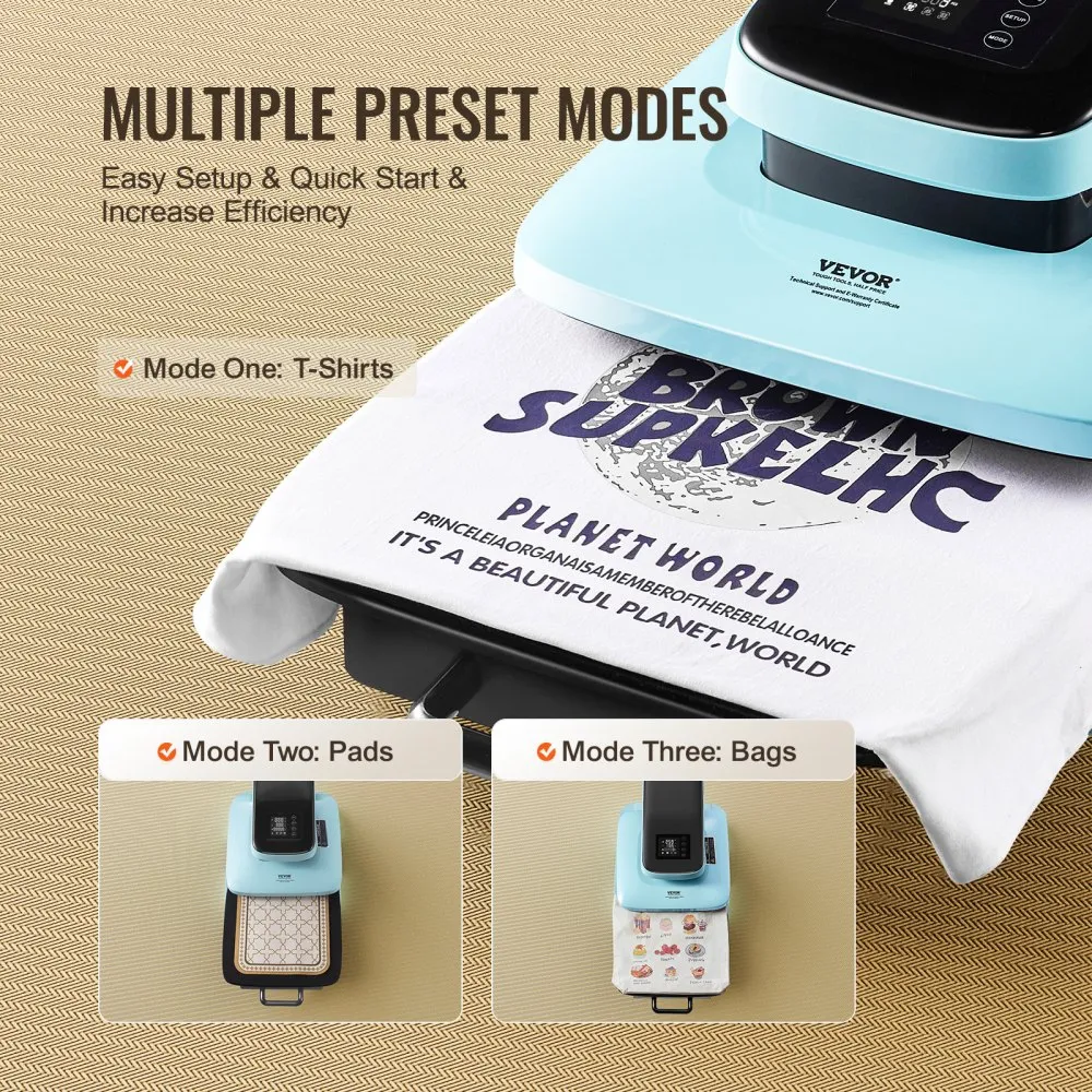 VEVOR AUTOMATISCHE HITTEPERS, 15X15 INCH SLIMME TSHIRTPERS MET AUTOMATISCHE RELEASE, VERWARMT SNEL EN GELIJKMATIG, SUBLIMATIE H