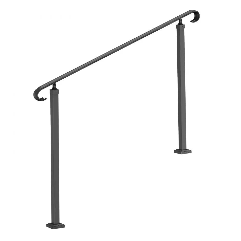 VEVOR Balustrade Trap Trapleuning Smeedijzeren Leuning 48 cm Armsteun Antislip Handgreep Ijzer Zwart Stappen Trap Leuning Windtr