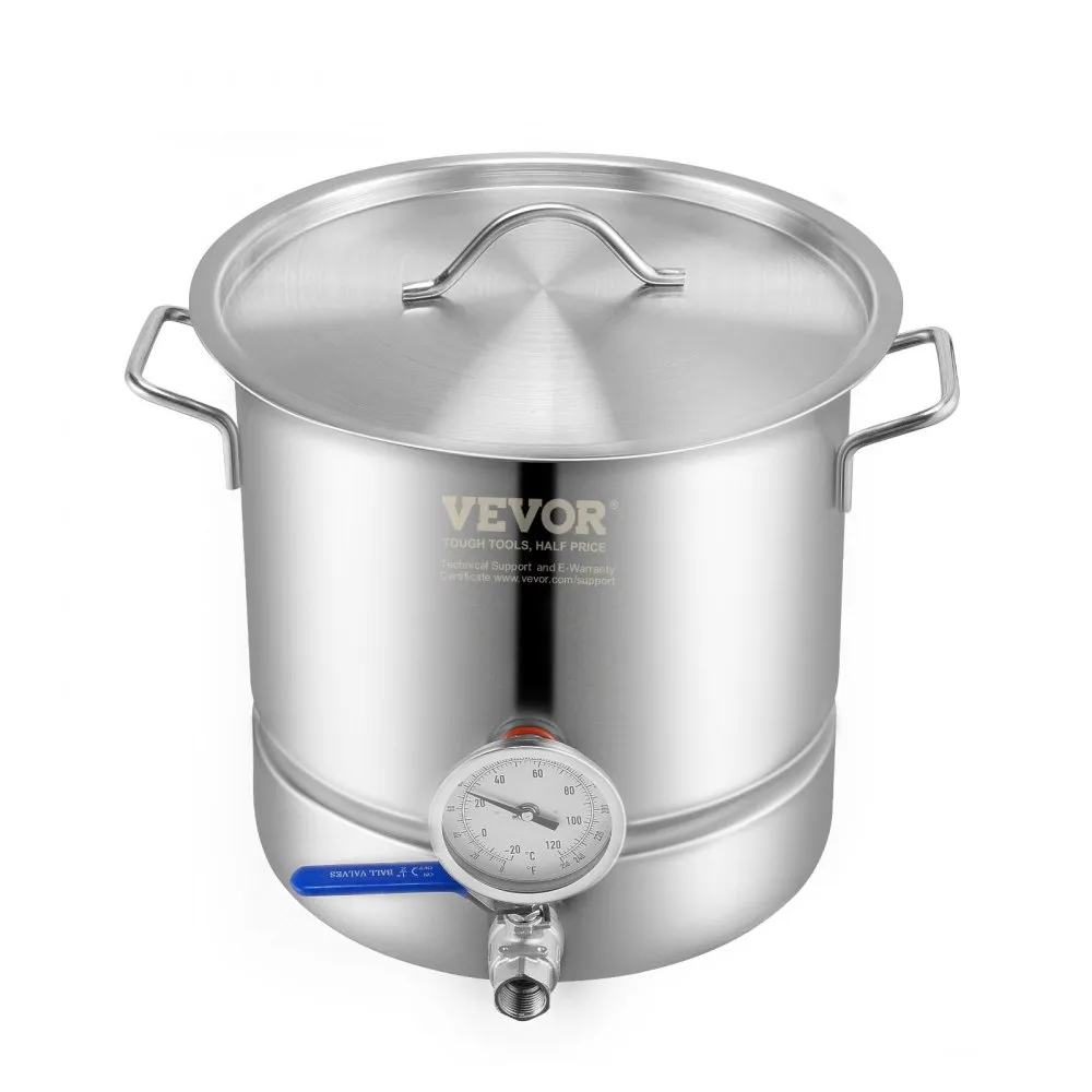 VEVOR bierbrouwketel bierbrouwsysteem 18,92 L bierbrouwset maischketel 280 x 290 mm, roestvrijstalen bierbrouwsystemen met dubbe