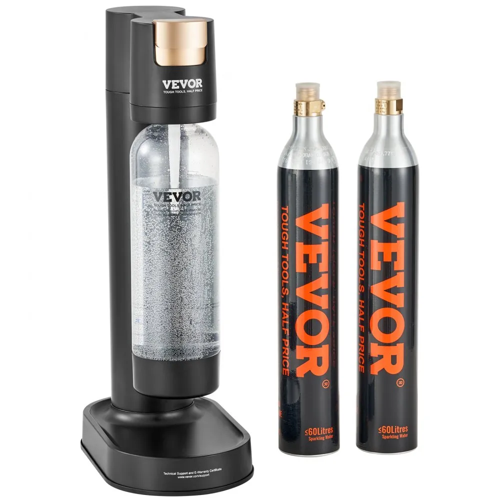 VEVOR BRUISWATERMACHINE WATERCARBONATOR FRISDRANKMAKER, BRUISWATERSTARTSET MET BPAVRIJE 1 LITER PETFLES, 2 STUKS CO2FLESSEN, 