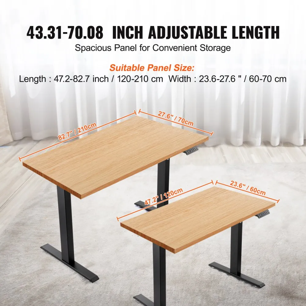 VEVOR BUREAUFRAME MET DUBBELE MOTOR, VERSTELBARE HOOGTE 70117 CM EN LENGTE 110178 CM, ELEKTRISCH TAFELFRAME, ERGONOMISCHE DOE