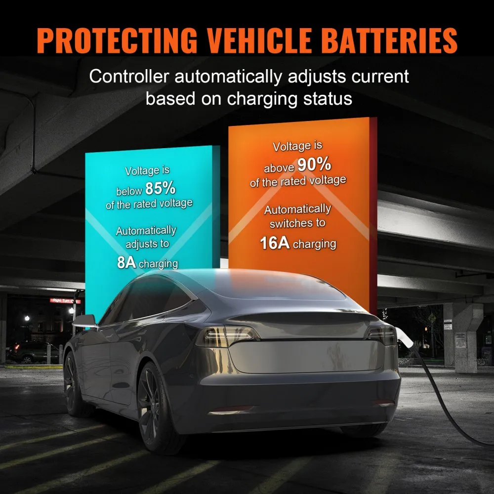 VEVOR DRAAGBARE EV LAADKABEL 3.68KW ELEKTRISCHE VOERTUIG OPLADER EV OPLAADKABEL TYPE 2 (IEC62196) CEE 7/7 STEKKER 816A 1FASE E