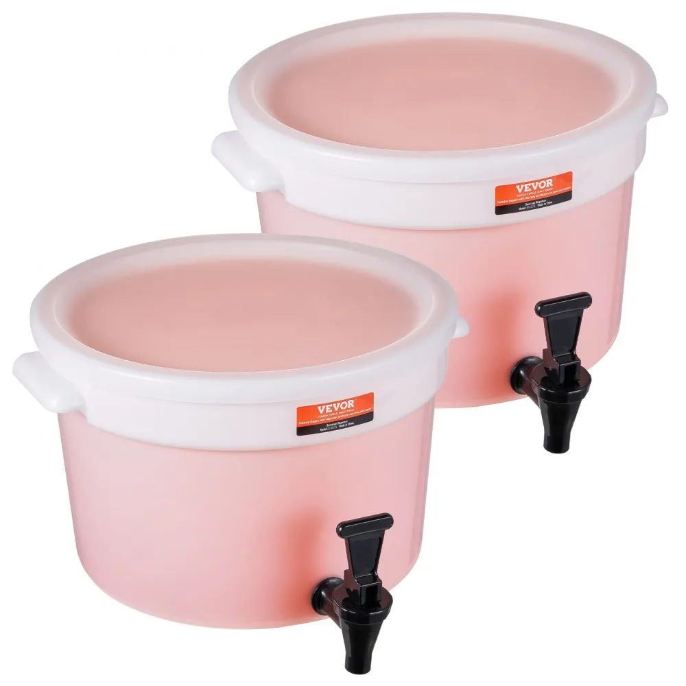 VEVOR drankdispenser, 11L partydrankdispenser, kunststof sapdispenser met kraan en deksel, ijsthee limonadesapwaterdispenser, vo
