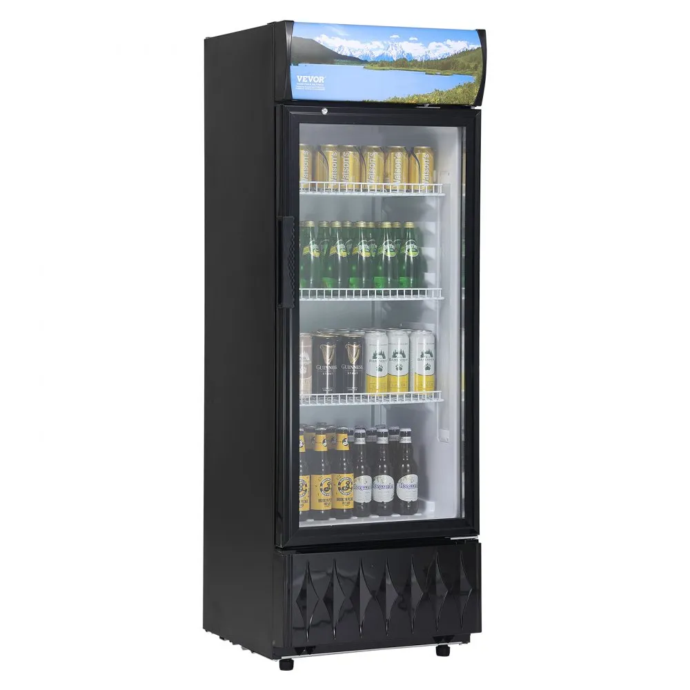 VEVOR DRANKENKOELKAST FLESSENKOELKAST ZWART 195 L, DRANKENKOELKAST MET 3 VERSTELBARE PLANKEN, GASTRODRANKENKOELER 7NIVEAU KNOP