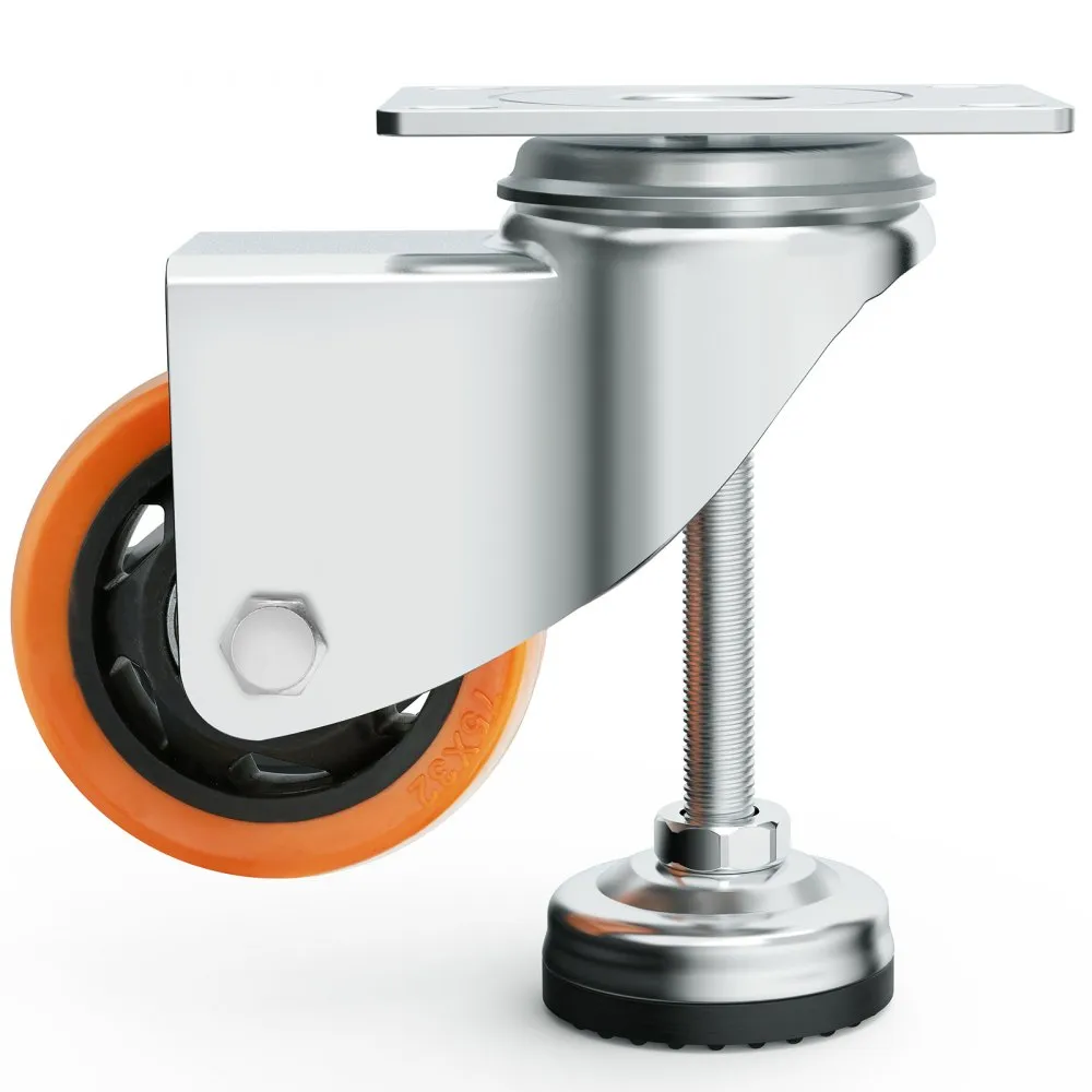 VEVOR industriële zwenkwielen set van 4 720 lbs totaal draagvermogen 3" diameter zware 360 ​​graden zwenkwielen verstelbare
