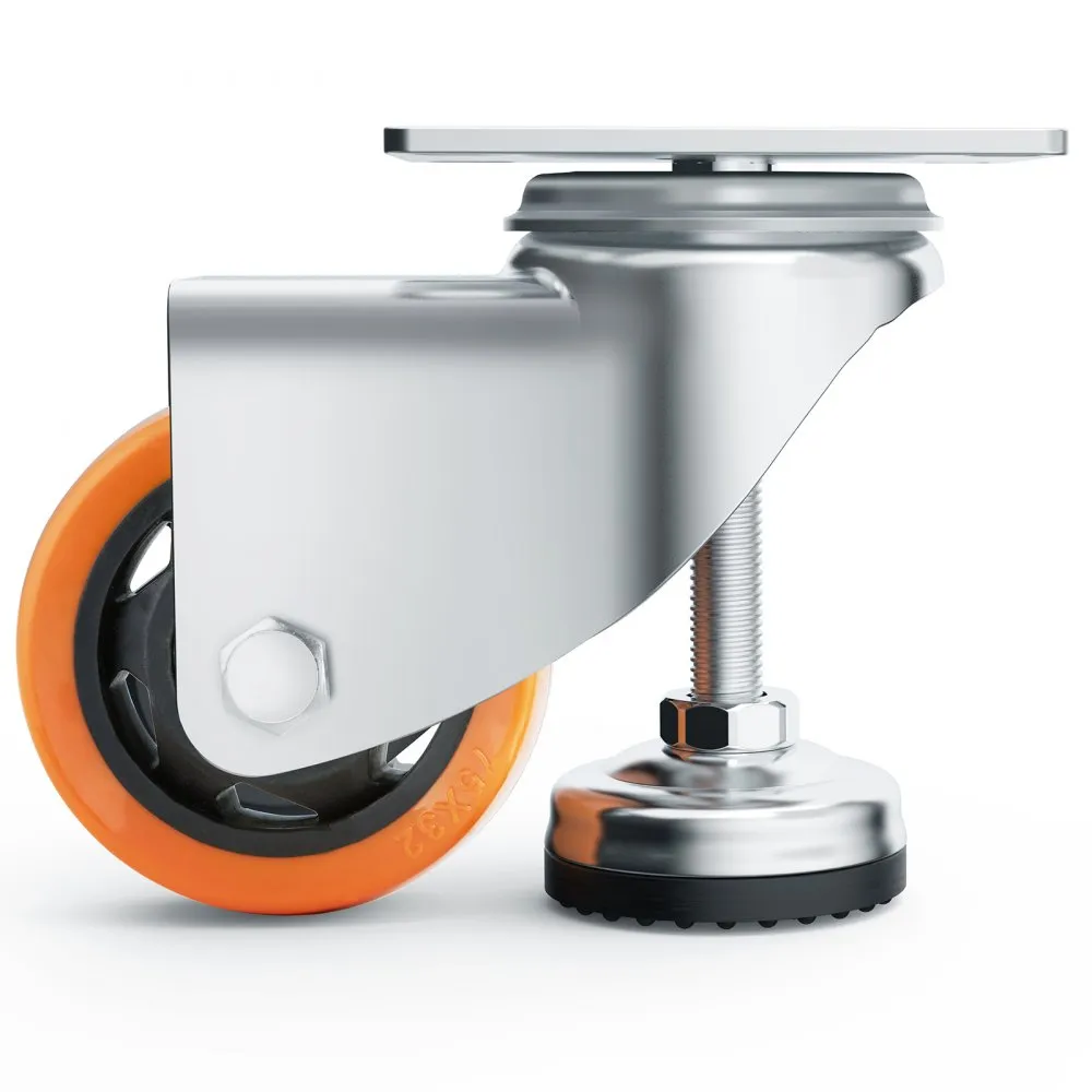VEVOR industriële zwenkwielen set van 4 720 lbs totaal draagvermogen 3" diameter zware 360 ​​graden zwenkwielen verstelbare