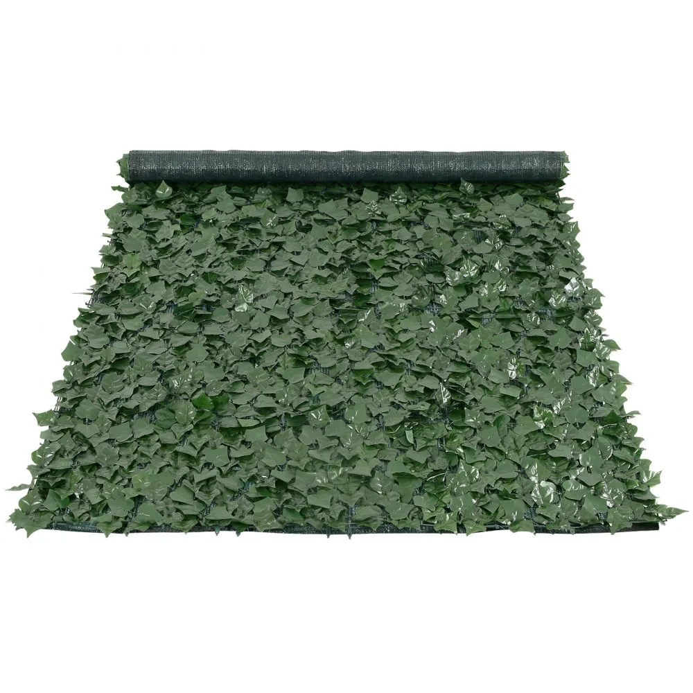 VEVOR Ivy Privacy Hek 1,5m x 3m Kunstmatig Scherm Groene Klimop Hek met Mesh Achterkant en Versterkte Verbinding Kunsthagen met 