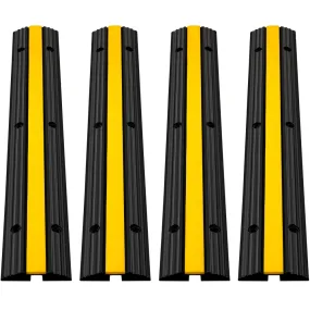 Vevor Kabelbrug 4-delige Kabelgoot Elektrische Draadafdekking Kabelbeschermer Met 1 Kabel Rubber