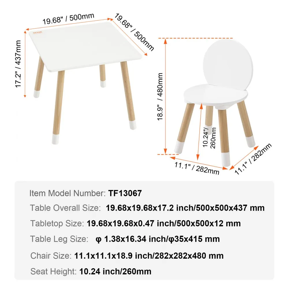 VEVOR kinderzitgroep kindertafel, 2 kinderstoelen 1 tafel kinderzitgroep van grenenhout, kindertafelset, stal kindermeubel zitje