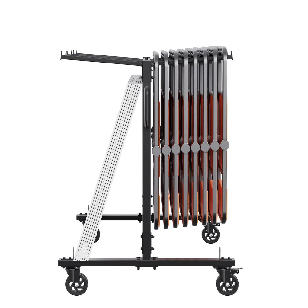 VEVOR klapstoelenwagen, enkellaags stoelenwagen, opbergwagen met ca. 120 kg draagvermogen voor het opbergen van 42 stoelen, robu