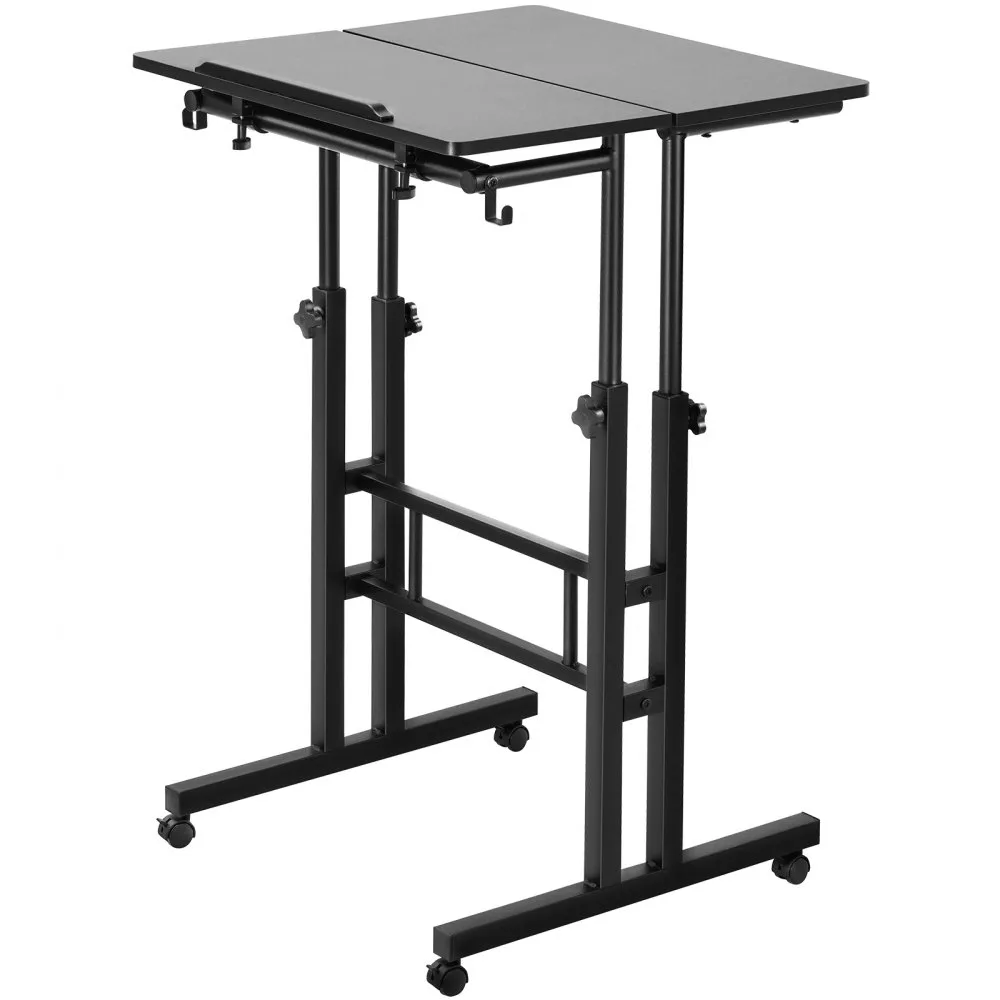 VEVOR LAPTOPTAFEL IN HOOGTE VERSTELBAAR 6701140 MM NOTEBOOKTAFEL PROJECTIETAFEL WITTE LAPTOPTAFEL OPROLBAAR 600X600 MM MOBIEL B