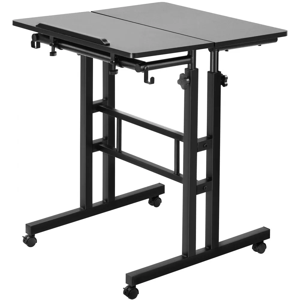 VEVOR LAPTOPTAFEL IN HOOGTE VERSTELBAAR 6701140 MM NOTEBOOKTAFEL PROJECTIETAFEL WITTE LAPTOPTAFEL OPROLBAAR 600X600 MM MOBIEL B