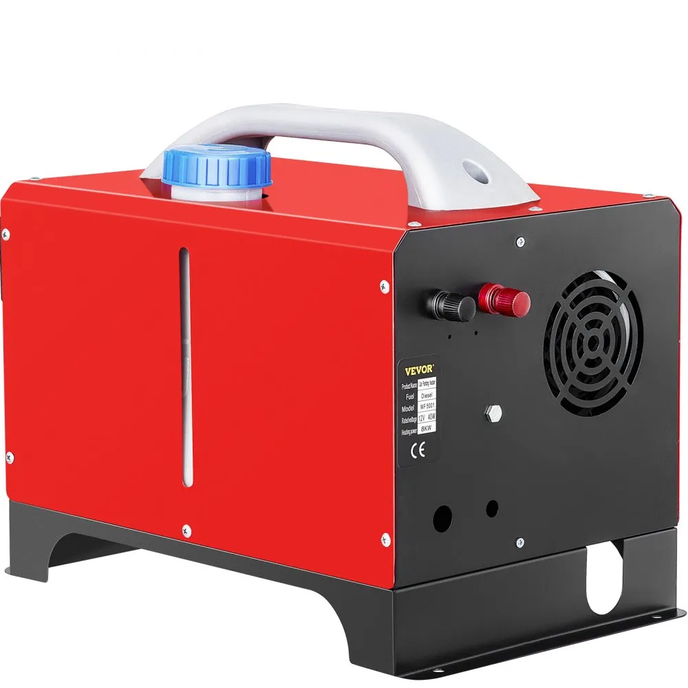 VEVOR Luchtverwarmers Auto Diesel 12V 8KW Standkachel Diesel Rood Aluminium Behuizing Diesel Verwarming Afstandsbediening en LCD