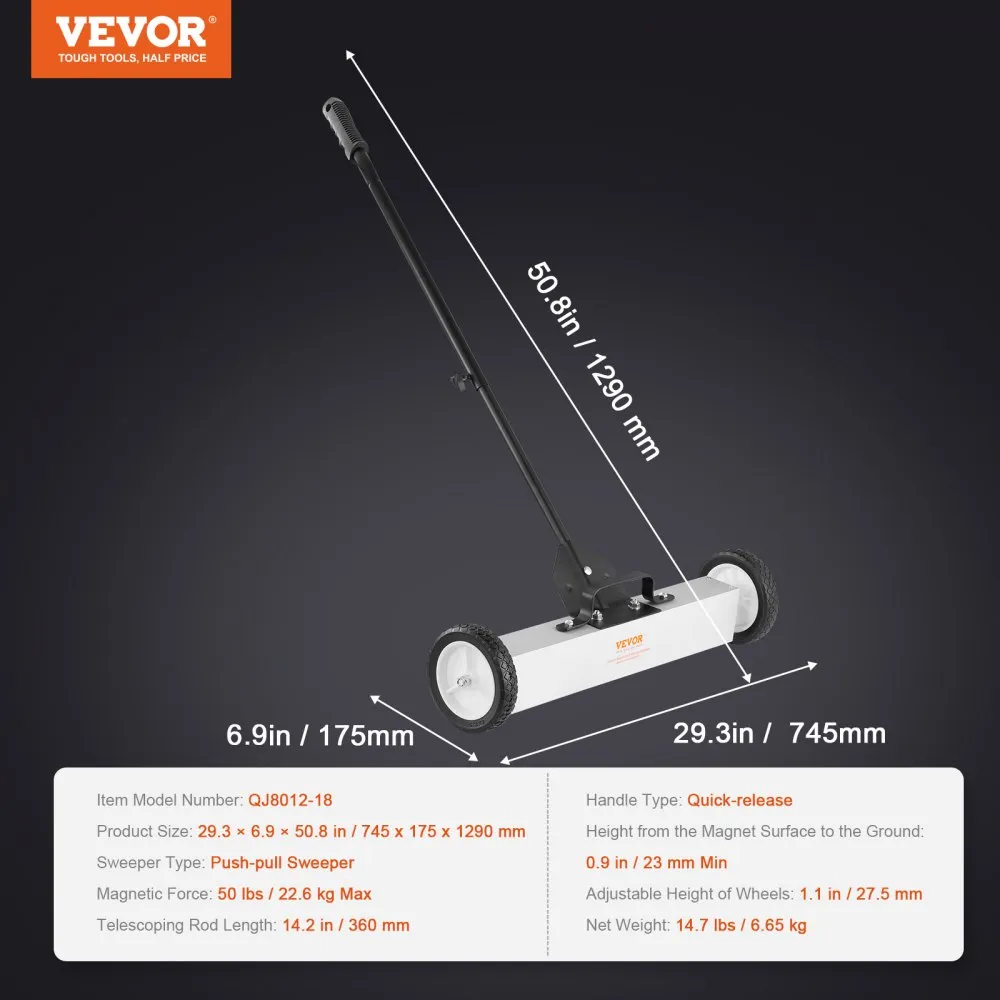 VEVOR MAGNETISCHE BEZEM MAGNETISCHE VEEGMACHINE 77113 CM, MAGNETISCHE VEEGMACHINE MAGNETISCHE MAGNETISCHE BEZEM MAGNETISCHE BEZ