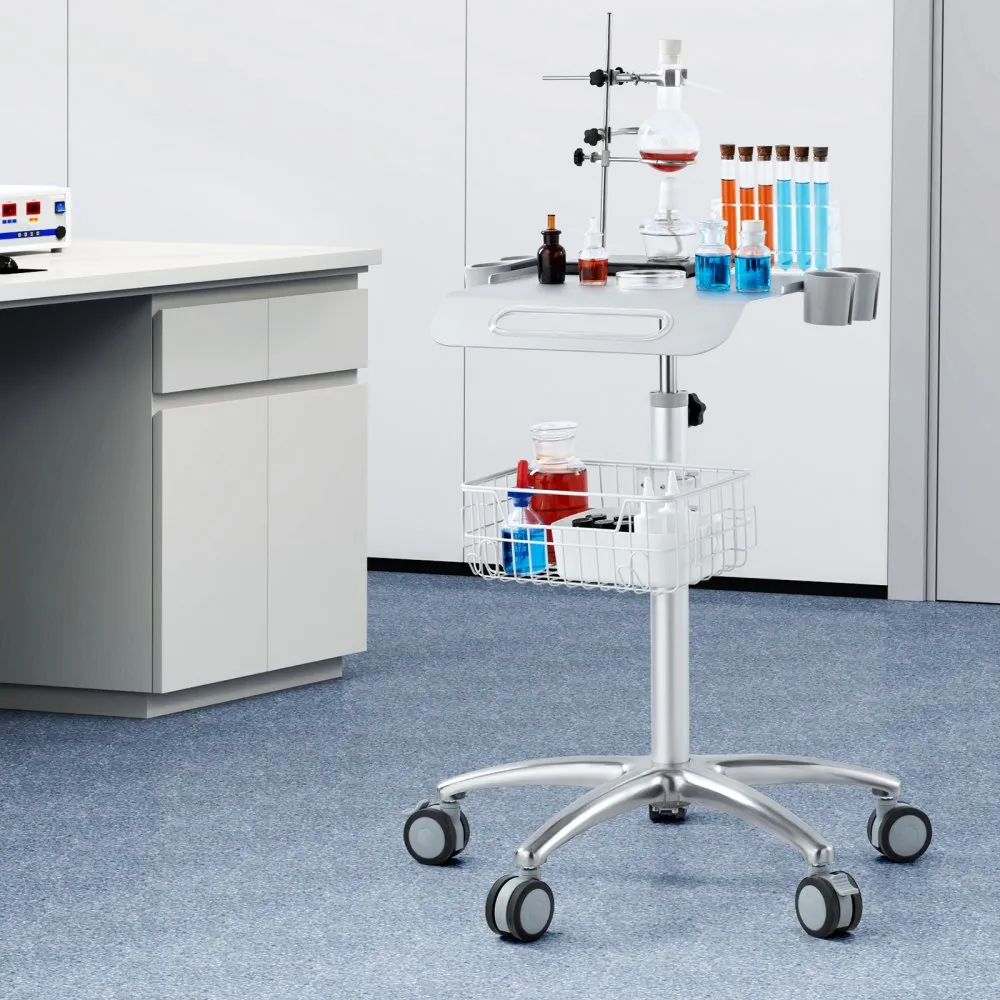 VEVOR MEDISCHE TROLLEY, SALONWAGEN MET WIELEN, MOBIELE TROLLEY 68109 CM IN HOOGTE VERSTELBAAR, METALEN SALONSTATIONS VOOR KAPPE