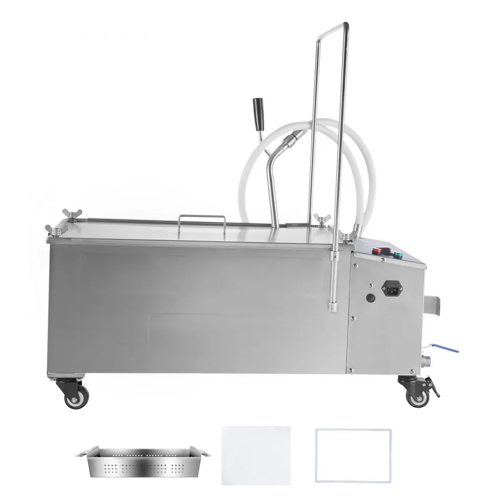 VEVOR mobiel friteusefilter, olietankcapaciteit van 55 liter, oliefiltratiesysteem met oliefiltratiesnelheid van 10 l / min, opr
