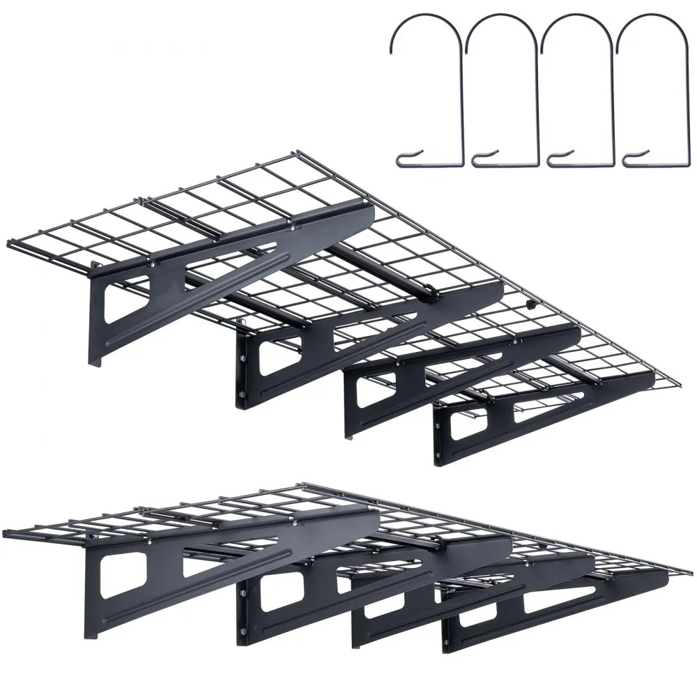 VEVOR set van 2 garageplanken 1220 x 620 x 200 mm gereedschapsopslag 113,4 per laag gereedschapshouder muur 122 x 61 cm plankrui