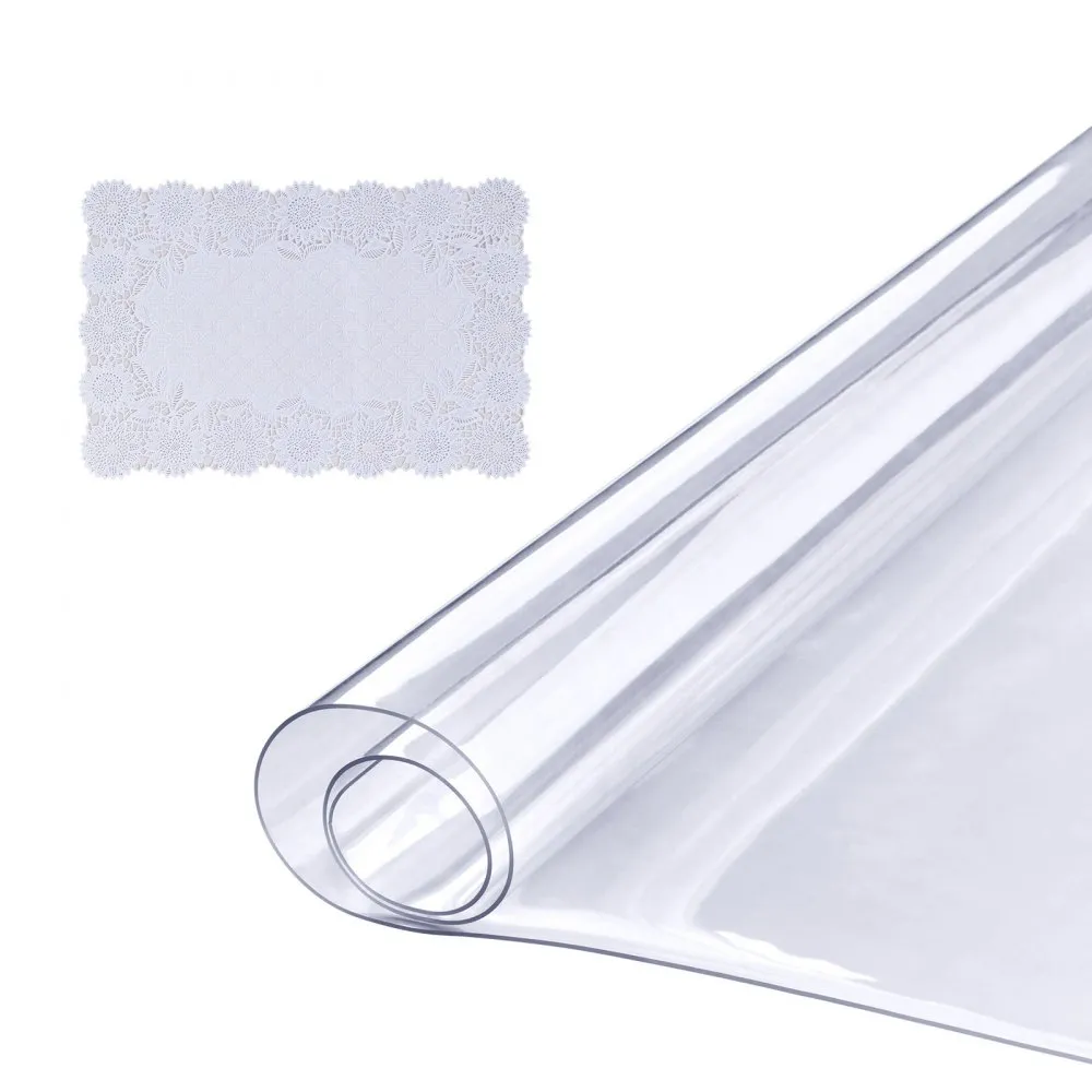 VEVOR tafelfolie tafelbescherming transparant 1,5 mm dikte, tafelbeschermingsfolie PVC 613 x 922 mm rechthoekig tafelkleed tafel