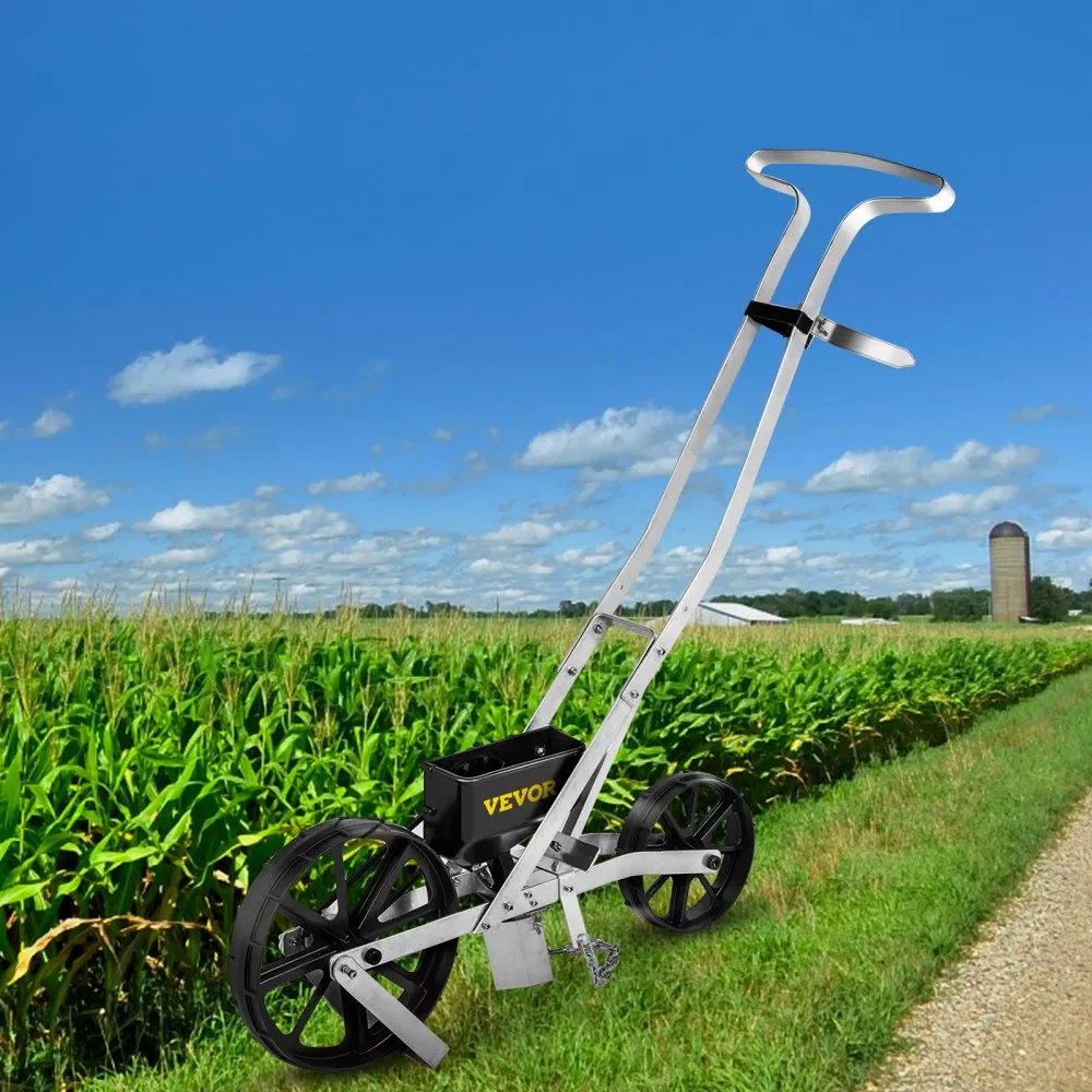 VEVOR TUIN PUSH ZAAIMACHINE 7884CM HOGE TUIN DUW ZAAIMACHINE ALUMINIUM EN ABS RIJ GEWAS PLANTER MET ZES VERWISSELBARE ZAADPLATE