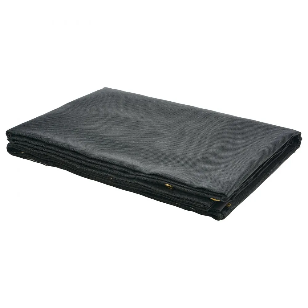 VEVOR vrachtwagenzeil 2 x 5,5 m PVC gecoate zwarte heavy duty hoes met dubbele zak messing ogen versterkt dubbelnaalds weefsel g